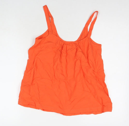 Marks and Spencer Womens Orange Viscose Basic Tank Size 8 Round Neck