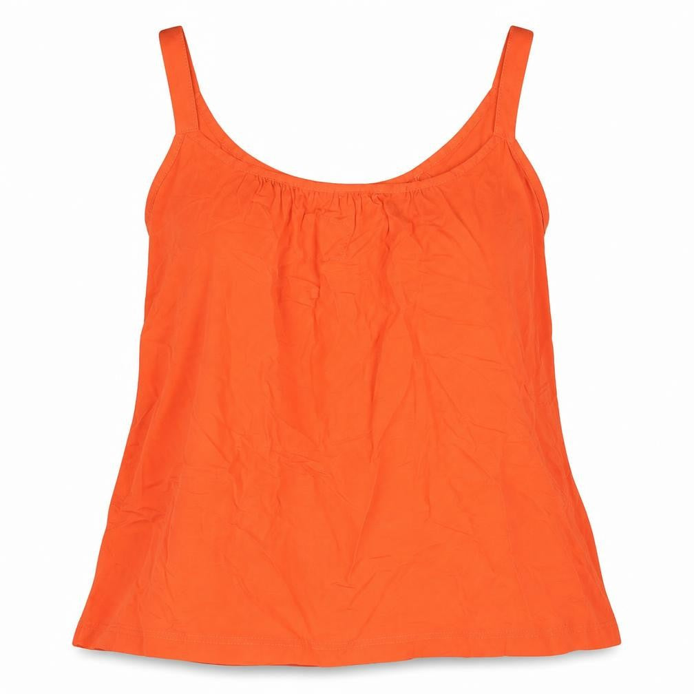 Marks & Spencer Womens Orange Viscose Basic Tank Size 8 Round Neck