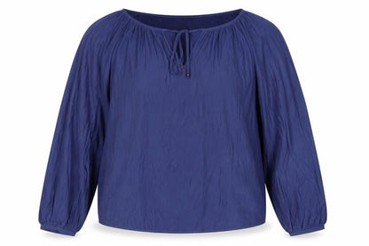 Zara Womens Blue Polyester Basic Blouse Size M Round Neck
