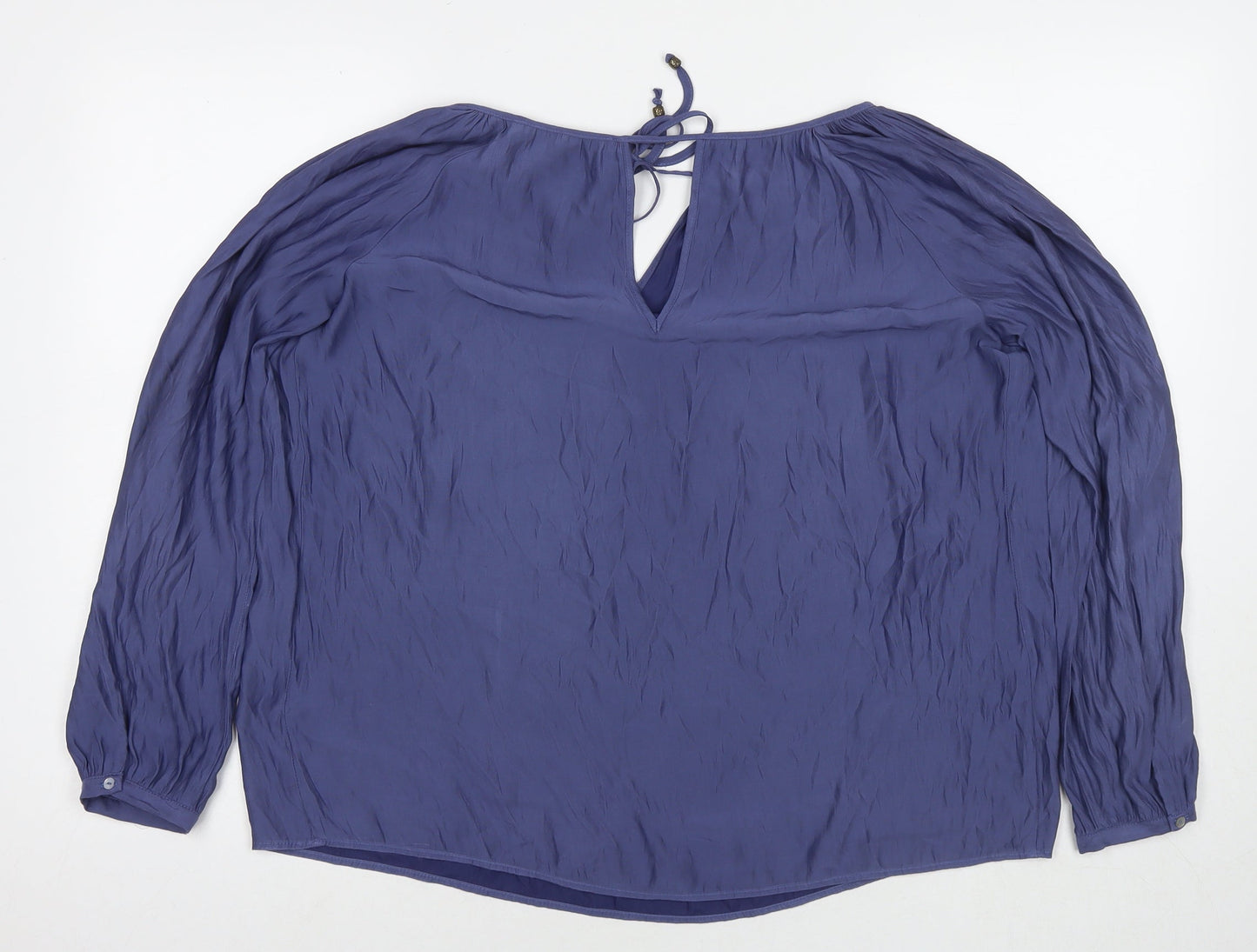 Zara Womens Blue Polyester Basic Blouse Size M Round Neck