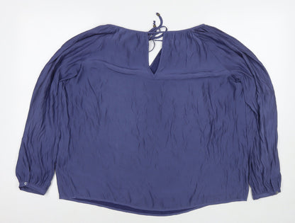 Zara Womens Blue Polyester Basic Blouse Size M Round Neck