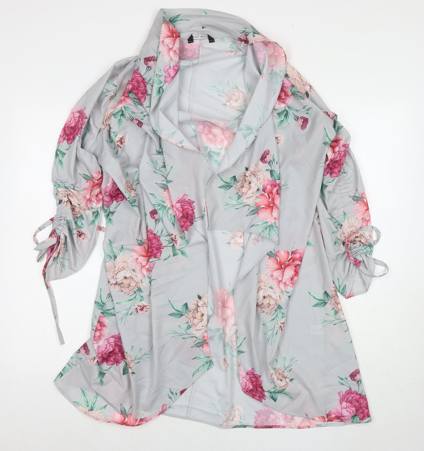 Select Womens Grey Floral Kimono Jacket Size 12