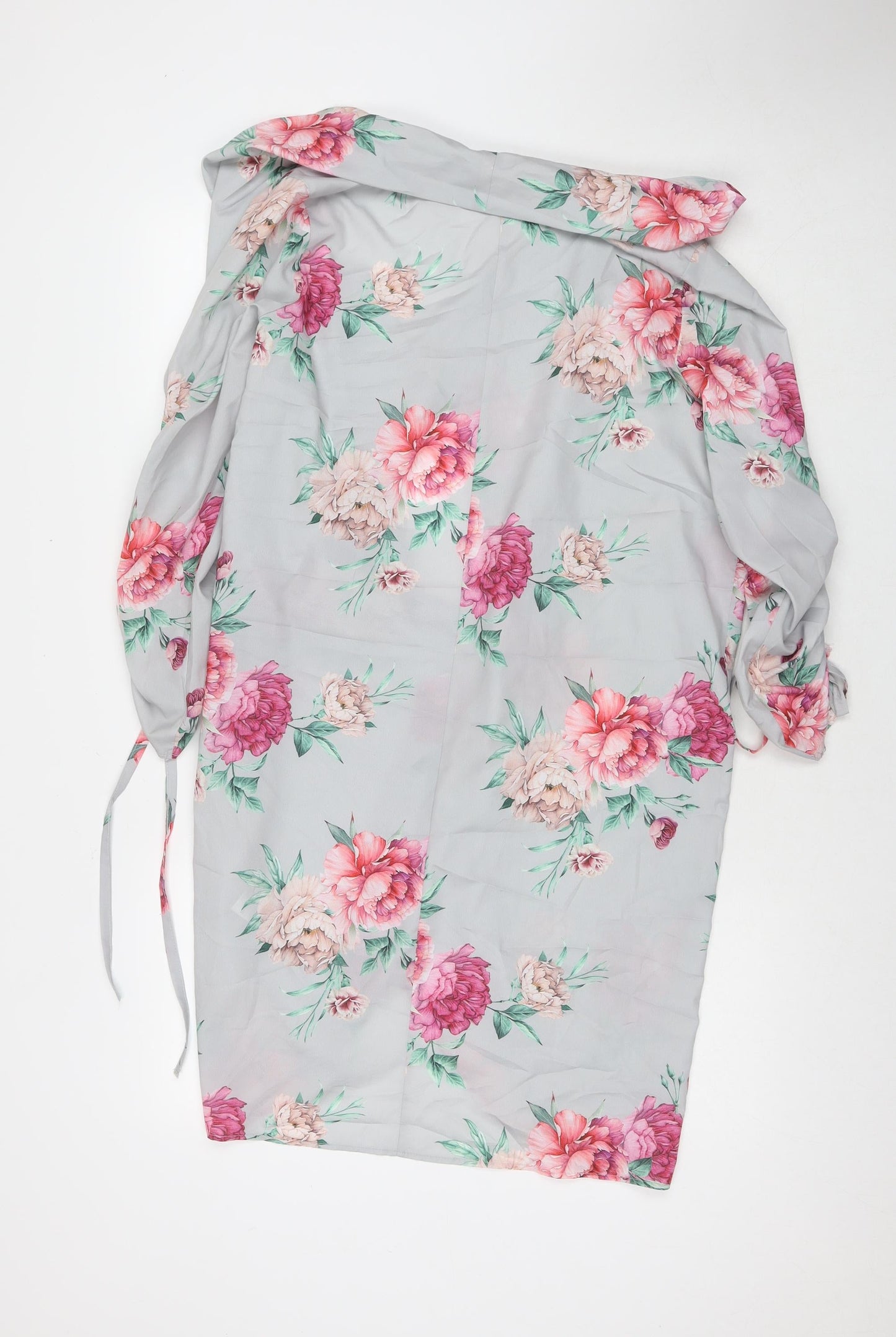 Select Womens Grey Floral Kimono Jacket Size 12