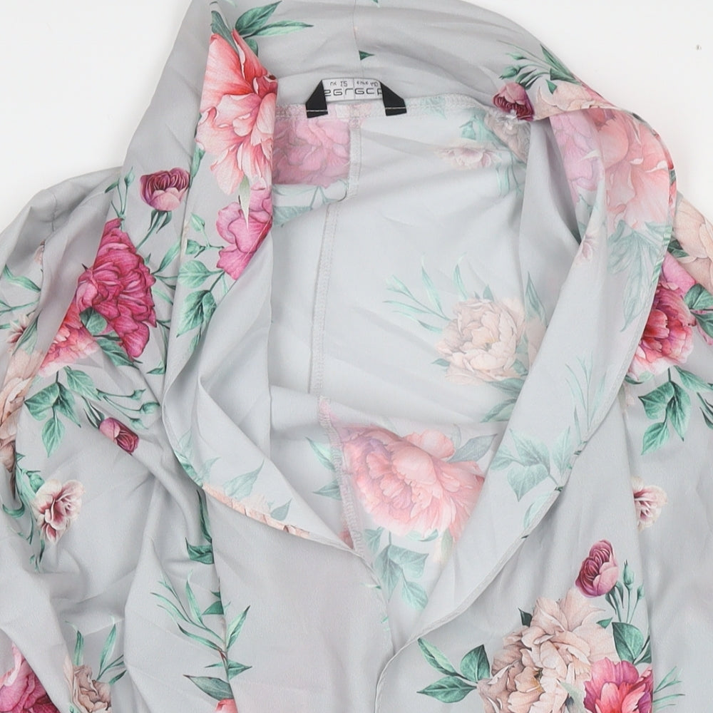 Select Womens Grey Floral Kimono Jacket Size 12