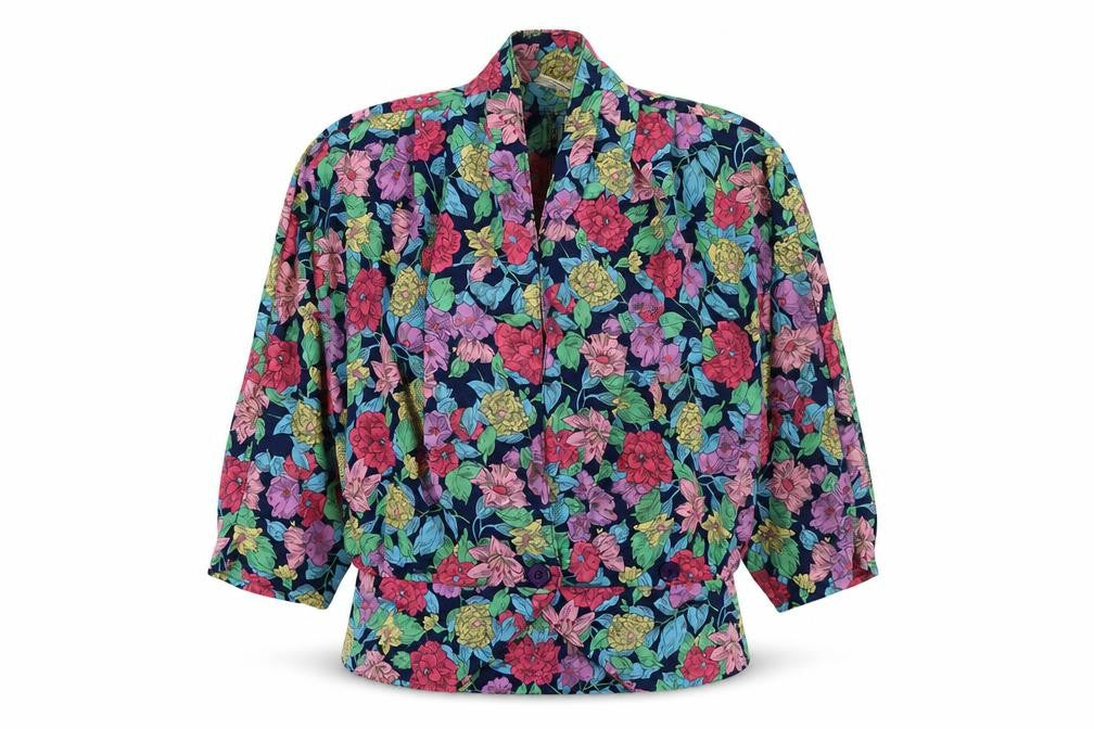 Solo Womens Multicoloured Floral Viscose Basic Button-Up Size 10 Collared