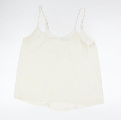 Oasis Womens White Polyester Basic Tank Size 14 Round Neck