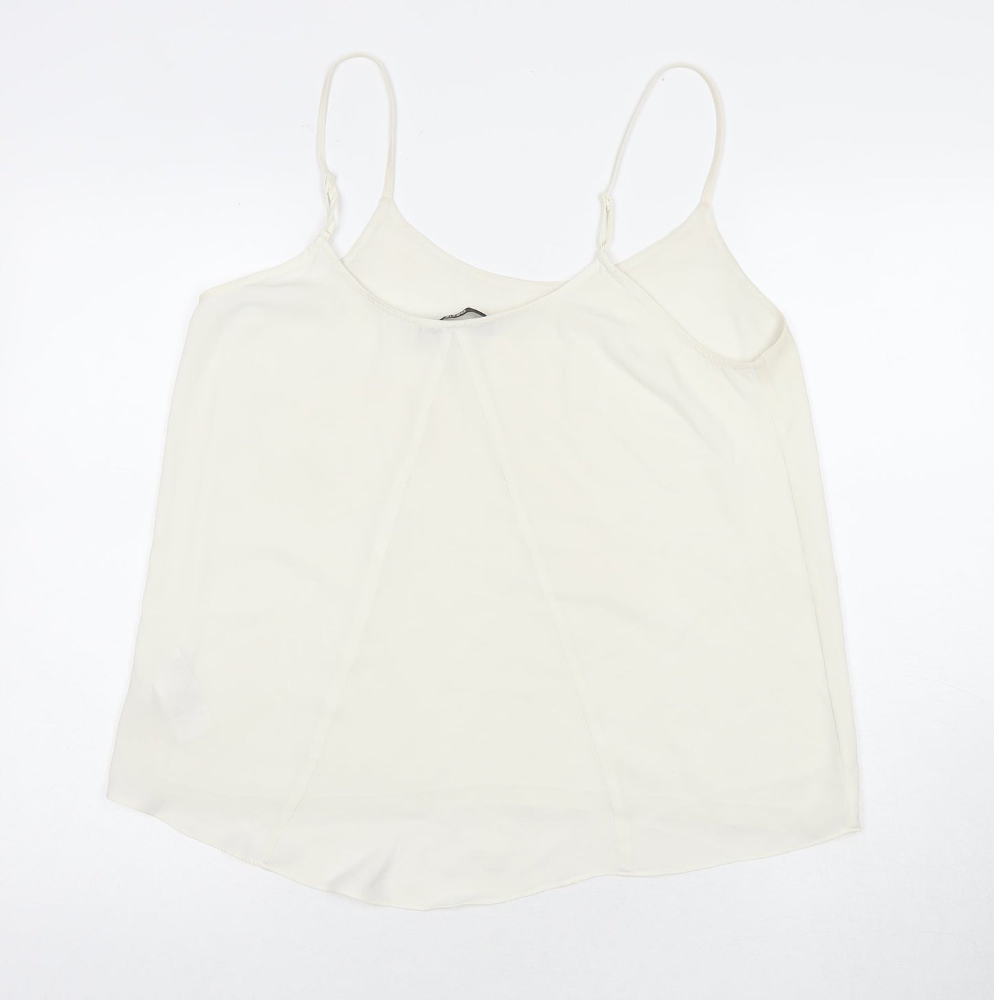 Oasis Womens White Polyester Basic Tank Size 14 Round Neck
