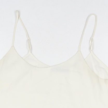Oasis Womens White Polyester Basic Tank Size 14 Round Neck