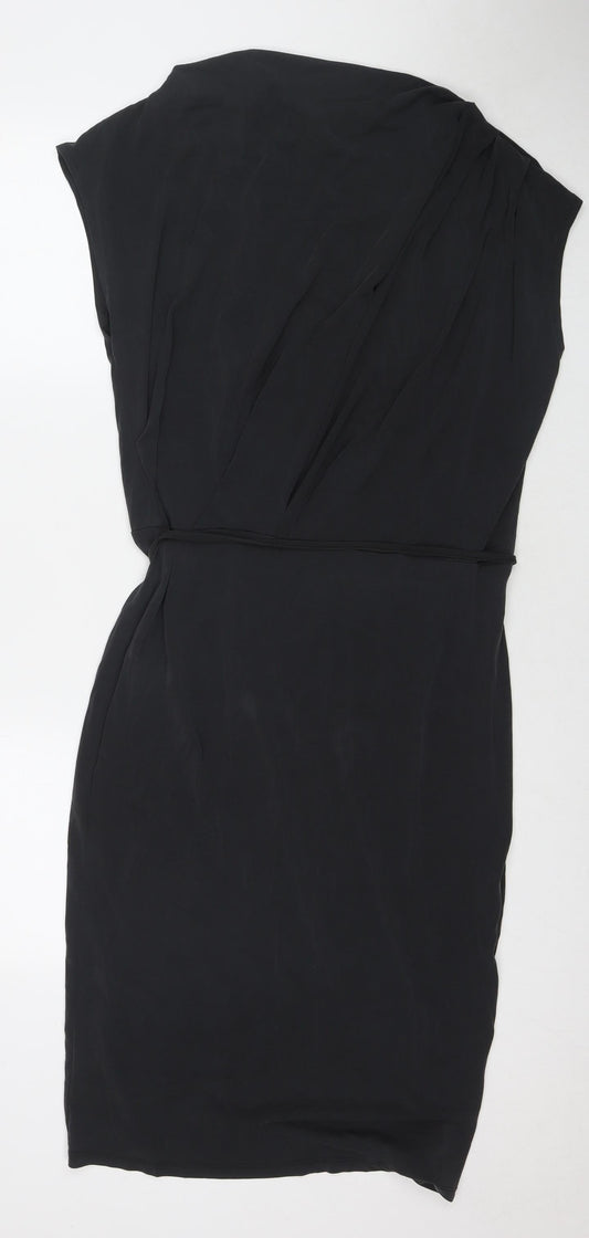 Oasis Womens Black Viscose Maxi Size L Cowl Neck Pullover