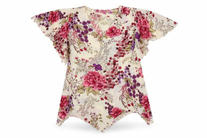 Saloos Womens Multicoloured Floral Polyester Basic Blouse Size L V-Neck - Size L/XL
