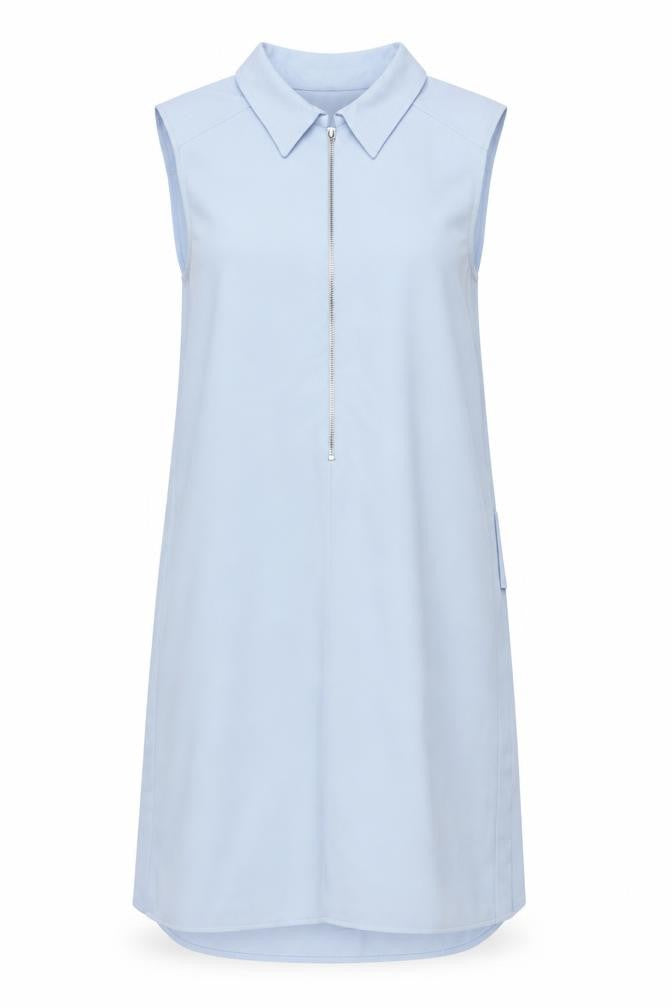 Zara Womens Blue Polyester A-Line Size S Collared Zip