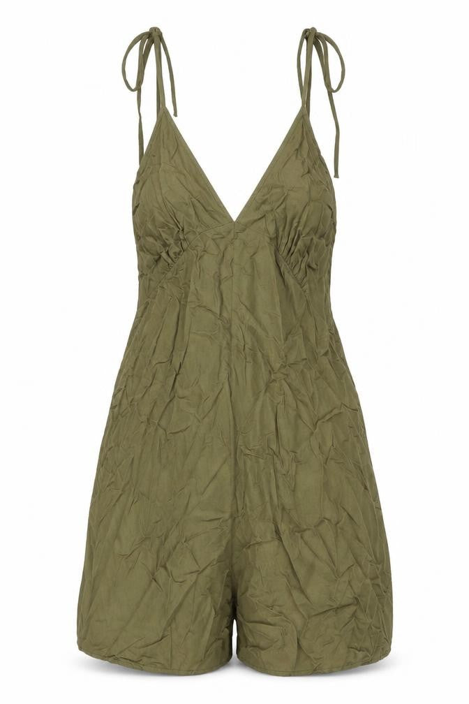 ASOS Womens Green Viscose Playsuit One-Piece Size 8 L3 in Pullover