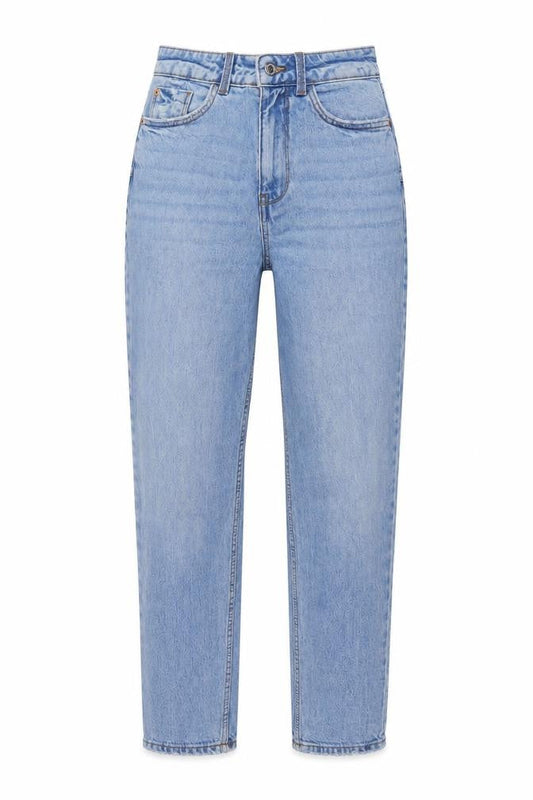 New Look Womens Blue Cotton Mom Jeans Size 6 L26 in Regular Button
