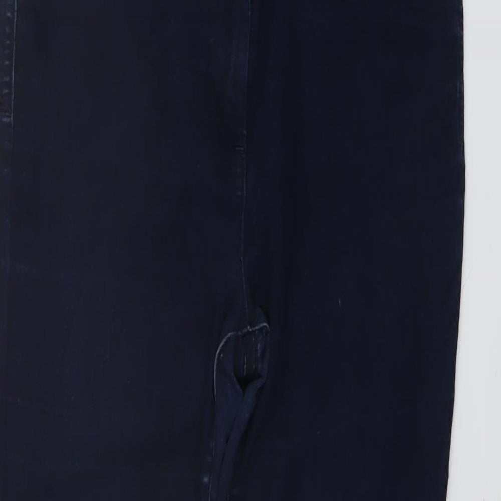 Marks and Spencer Womens Blue Cotton Skinny Jeans Size 10 L27 in Regular Button