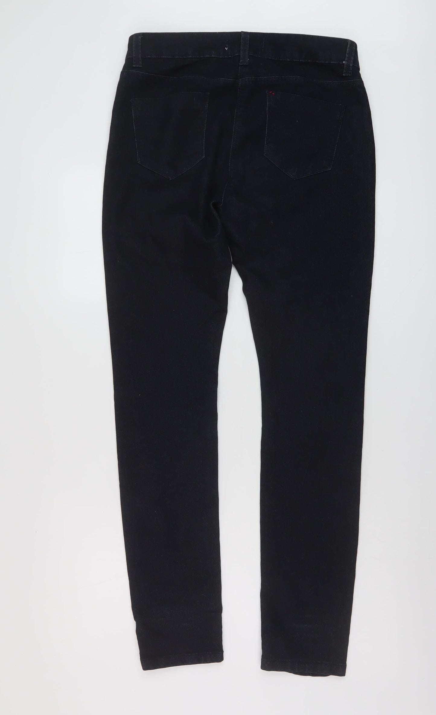 Papaya Womens Blue Cotton Skinny Jeans Size 14 L31 in Regular Button