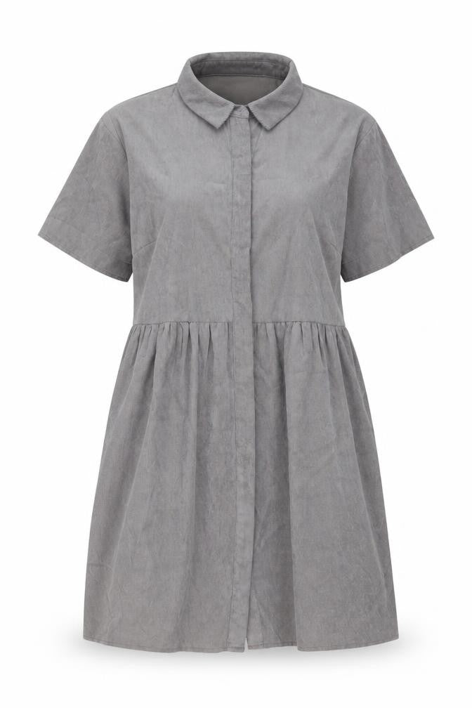 Missguided Womens Grey Polyester A-Line Size 12 Collared Button