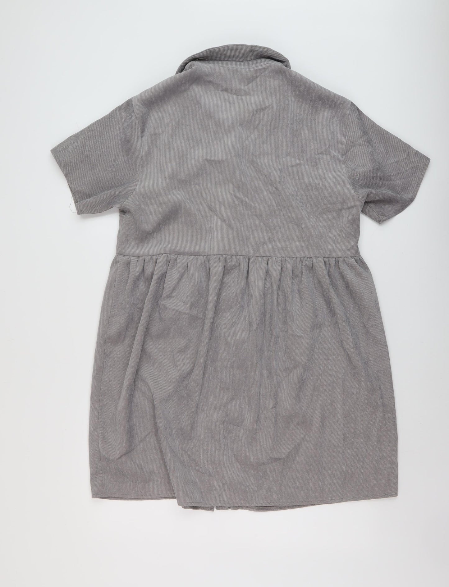 Missguided Womens Grey Polyester A-Line Size 12 Collared Button