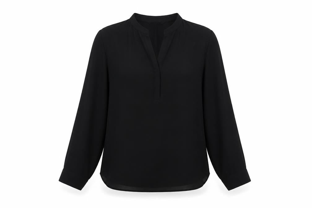 Zara Womens Black Polyester Basic Blouse Size XL V-Neck