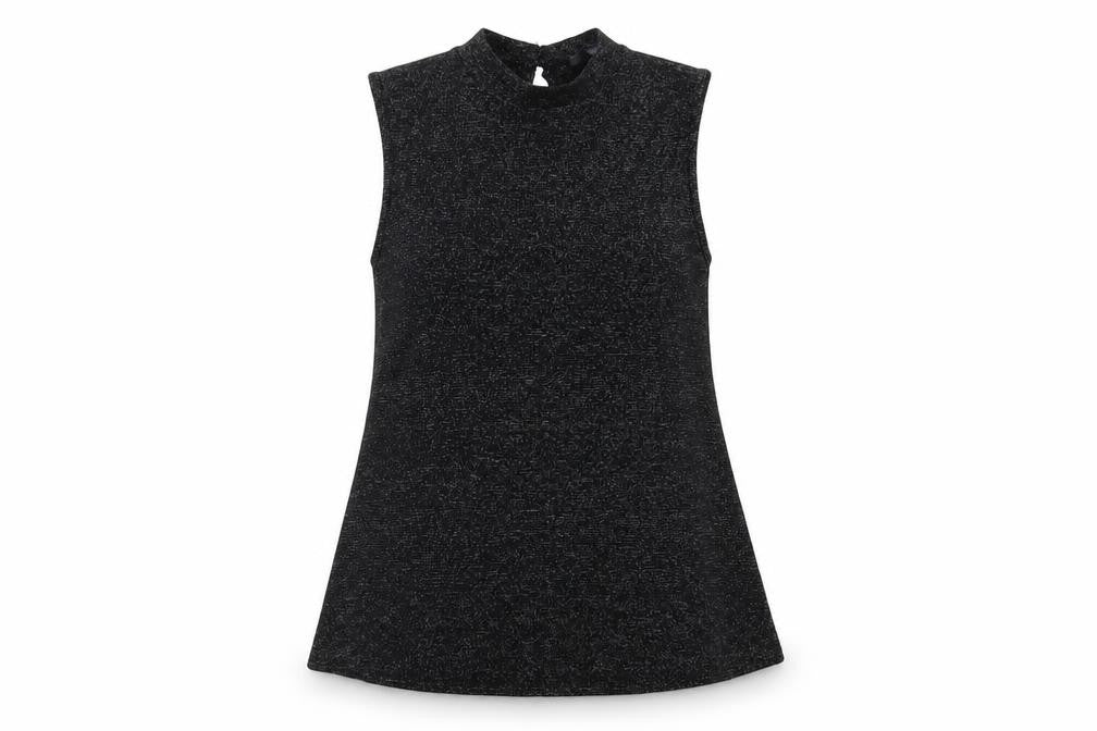 Dorothy Perkins Womens Black Polyester Basic Tank Size 12 Mock Neck