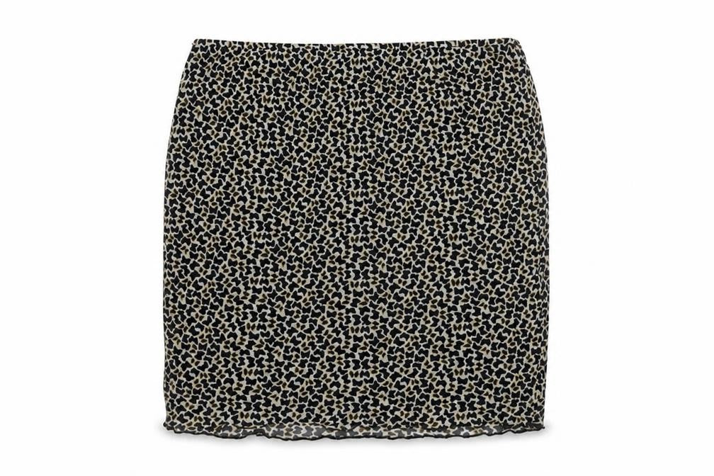 Mint Vanilla Womens Beige Geometric Polyester Mini Skirt Size M