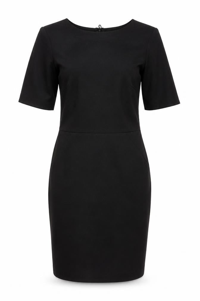 NEXT Womens Black Polyester Sheath Size 10 Round Neck Zip