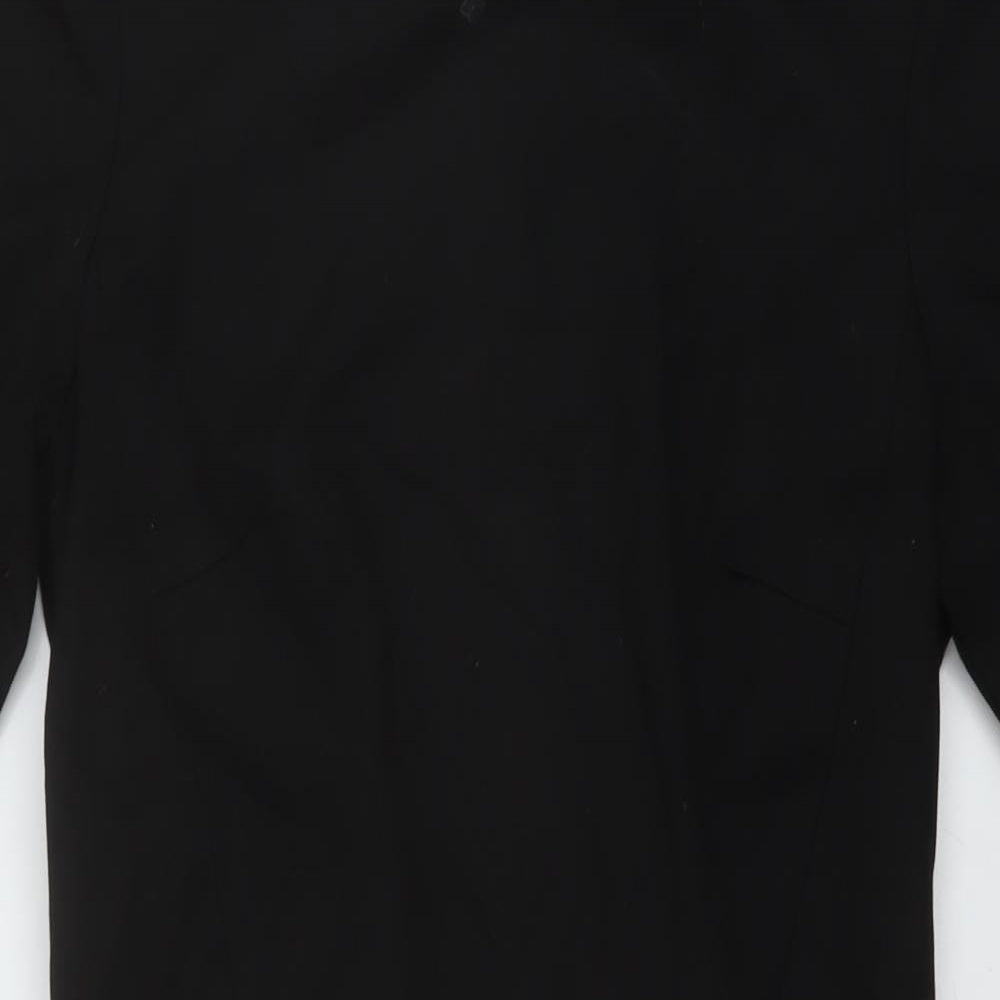 NEXT Womens Black Polyester Sheath Size 10 Round Neck Zip