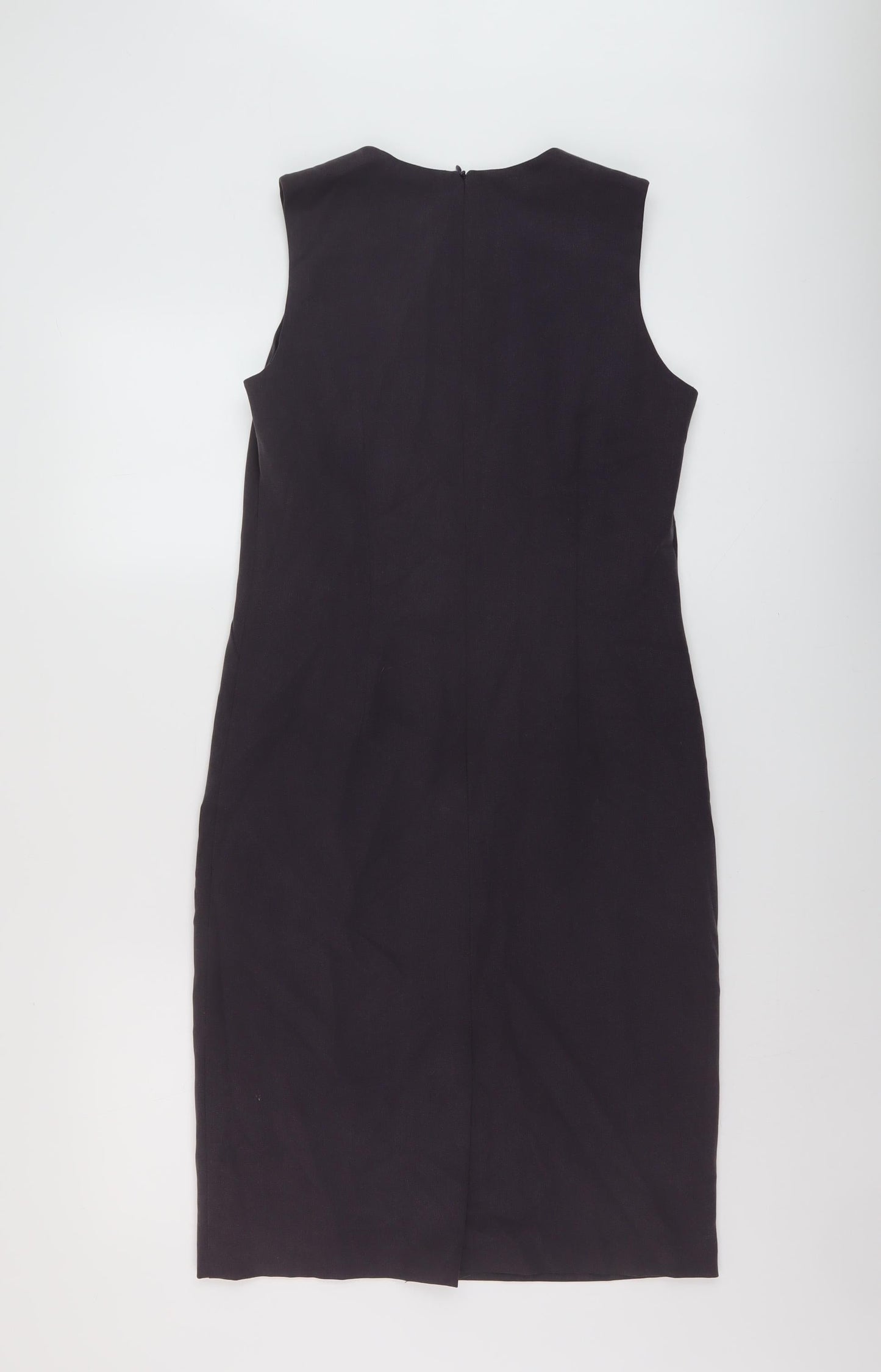 Wallis Womens Purple Polyester Sheath Size 10 V-Neck Zip