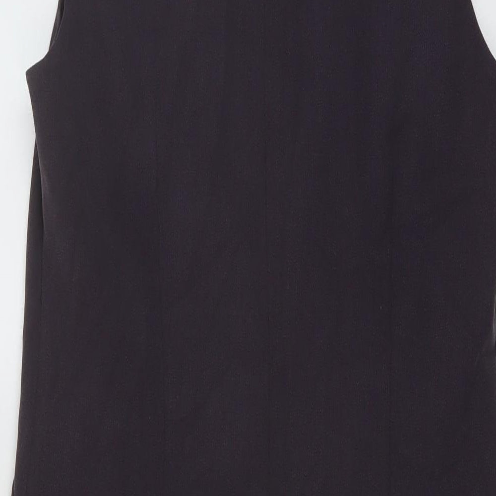 Wallis Womens Purple Polyester Sheath Size 10 V-Neck Zip