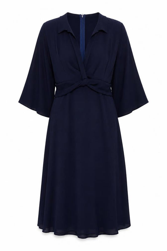 ASOS Womens Blue Polyester A-Line Size 10 V-Neck Zip