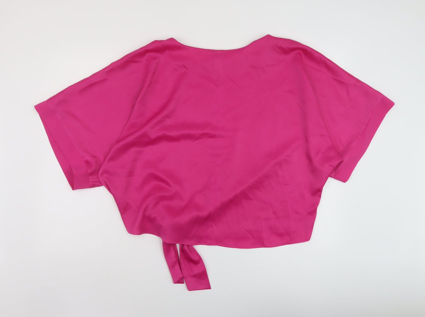 River Island Womens Pink Polyester Basic Blouse Size M Round Neck
