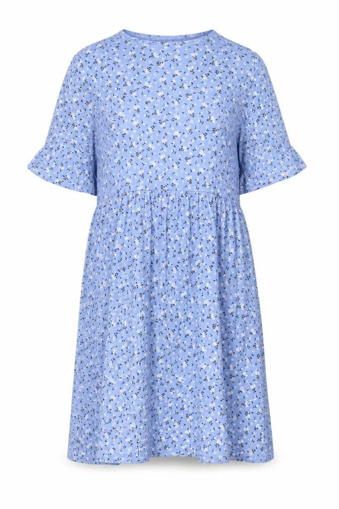 Boohoo Womens Blue Floral Viscose A-Line Size 8 Crew Neck Pullover