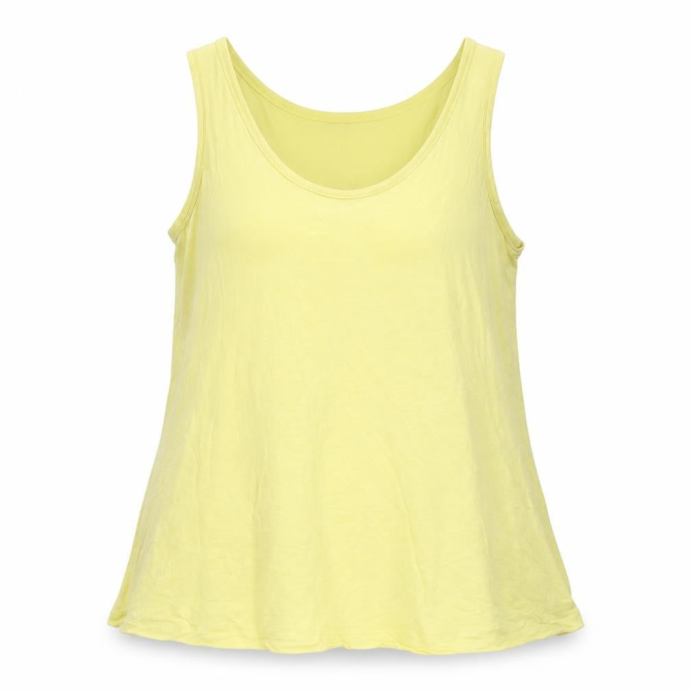 Per Una Womens Yellow Viscose Basic Tank Size 12 Scoop Neck