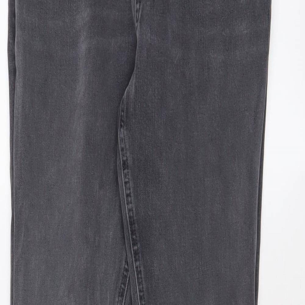 Marks and Spencer Womens Grey Cotton Skinny Jeans Size 12 L20 in Regular Zip