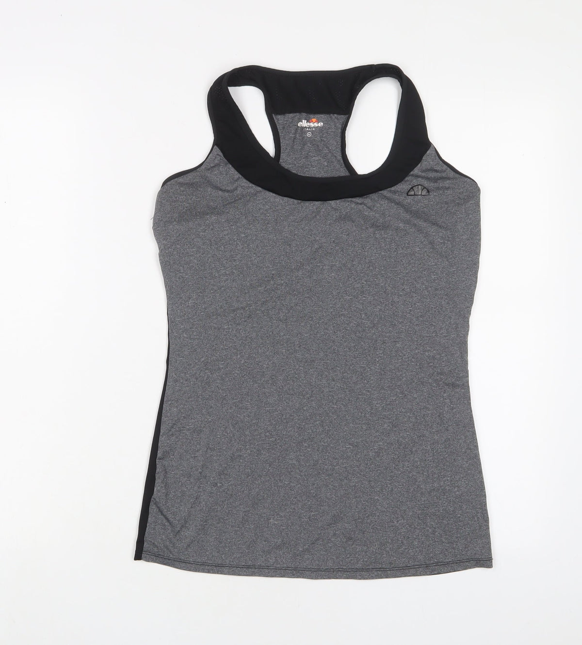 Ellesse Womens Grey Polyester Basic T-Shirt Size 14 Scoop Neck Pullover - Logo