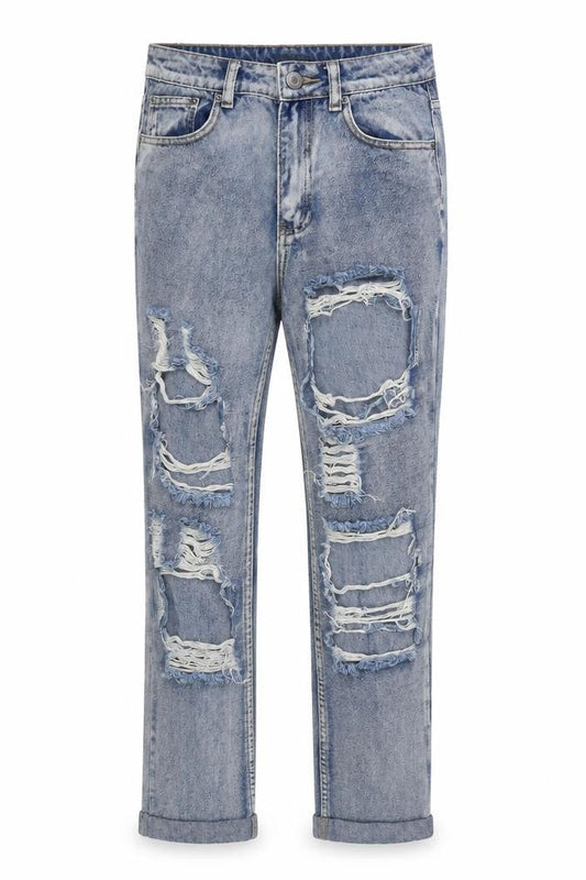 The Rockin Rev Womens Blue Cotton Straight Jeans Size 8 L27 in Regular Zip