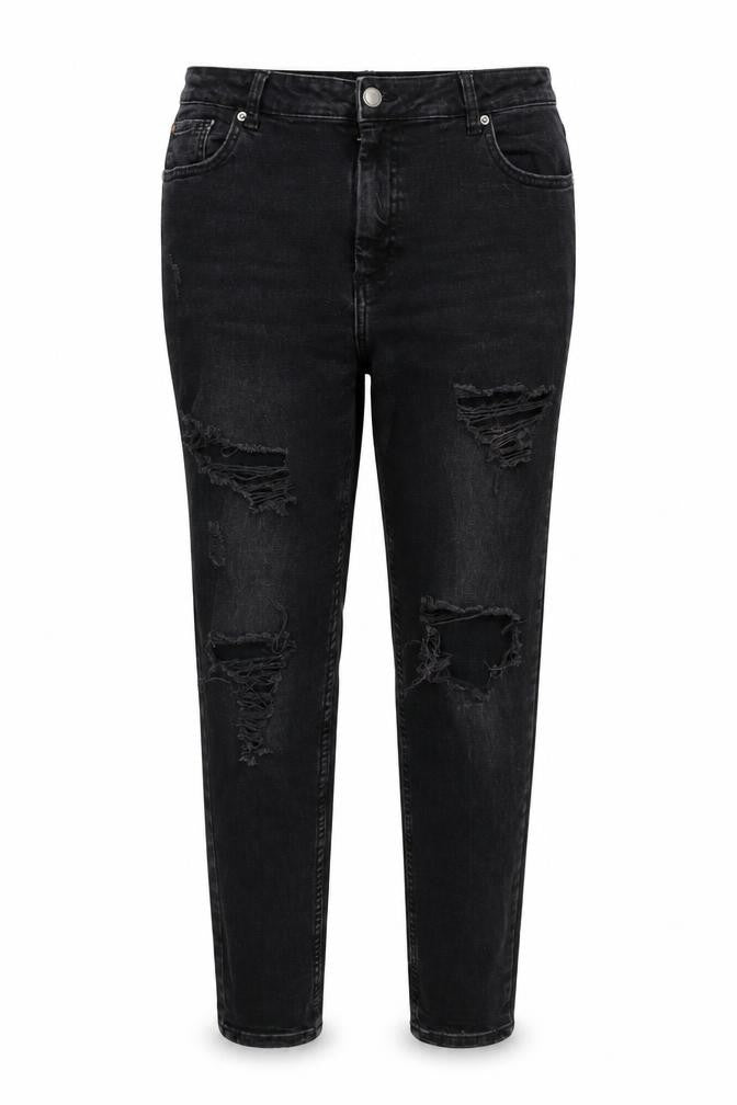 Denim & Co. Womens Grey Cotton Blend Tapered Jeans Size 16 L26 in Regular Zip