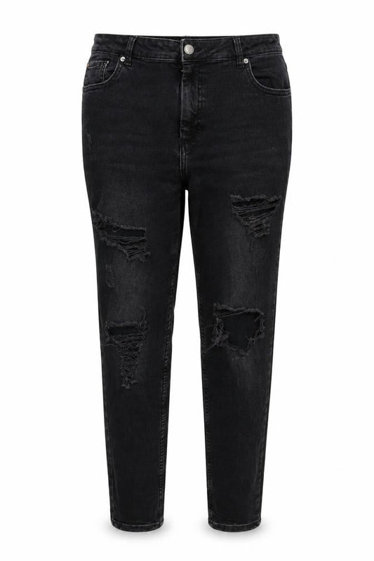 Denim & Co. Womens Grey Cotton Blend Tapered Jeans Size 16 L26 in Regular Zip