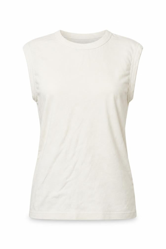 Diva Womens Ivory Cotton Basic T-Shirt Size S Crew Neck