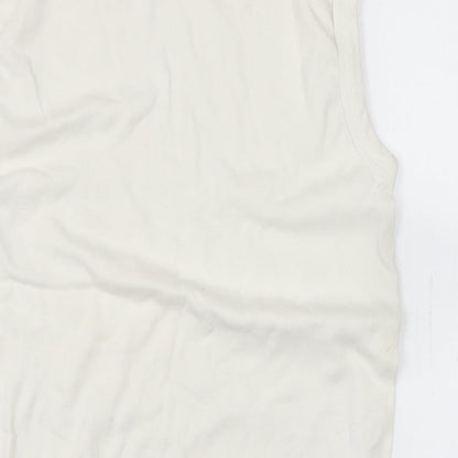 Diva Womens Ivory Cotton Basic T-Shirt Size S Crew Neck