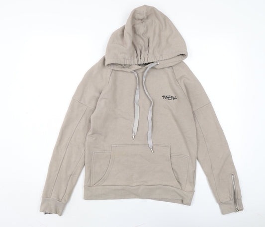 MDV Womens Beige Cotton Pullover Sweatshirt Size 8 - Zipped cuffs.