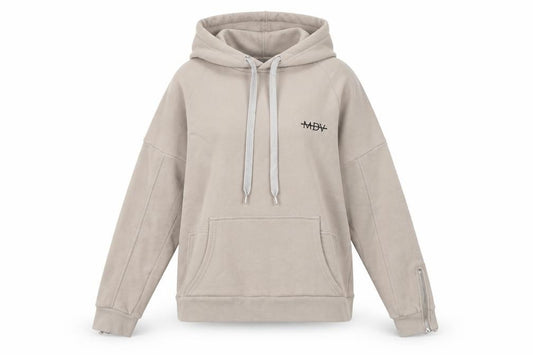 MDV Womens Beige Cotton Pullover Sweatshirt Size 8 - Zipped cuffs.