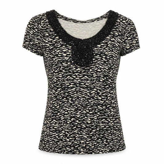 Plantet Womens Black Acrylic Basic T-Shirt Size XS Boat Neck