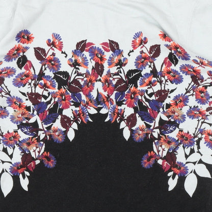 Next Womens Multicoloured Boat Neck Floral Cotton Pullover Jumper Size 8