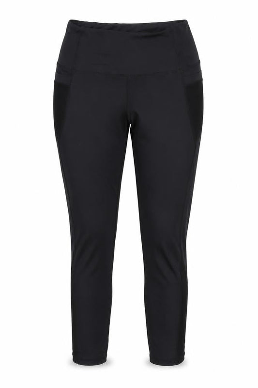 PRETTYLITTLETHING Womens Black Elastane Capri Trousers Size M L27 in Regular - Mesh detail to sides / legs.