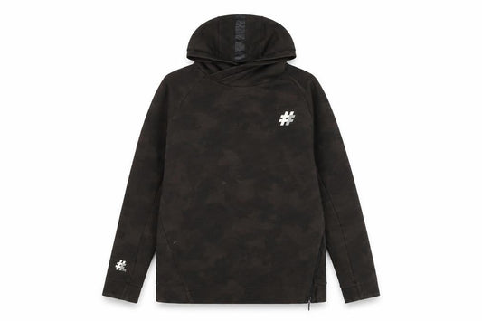 Free The Future Mens Brown Camouflage Cotton Pullover Hoodie Size S - Zip detail to side.