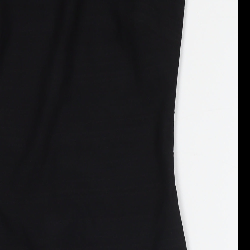 NEXT Womens Black Polyester Tank Dress Size 10 Round Neck Zip