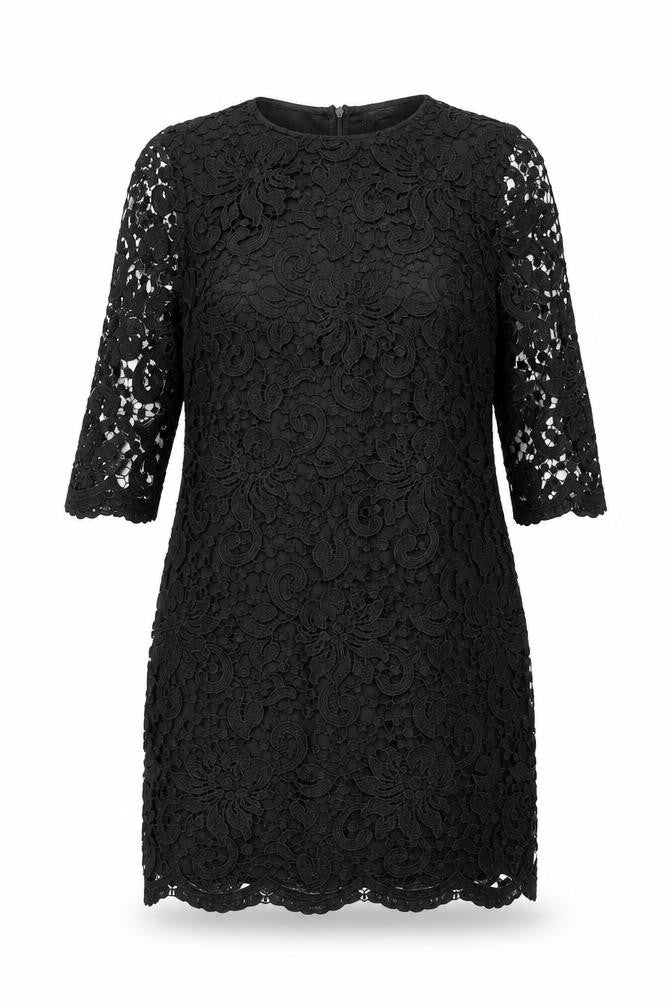 Guestlist Womens Black Floral Polyester A-Line Size 14 Round Neck Zip