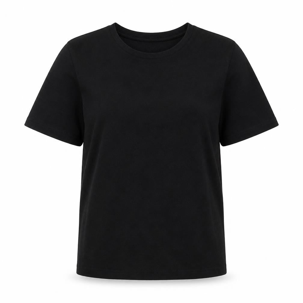 LC Waikiki Womens Black Polyester Basic T-Shirt Size L Round Neck