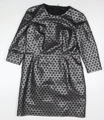 Additional front view of Autograph women’s silver polyester a-line, size UK 12, round neck pullover