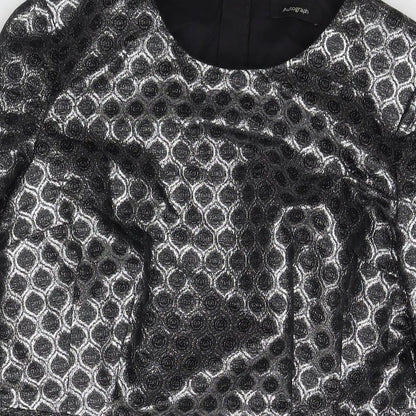 Close-up detail of Autograph women’s silver polyester a-line, size UK 12, round neck pullover